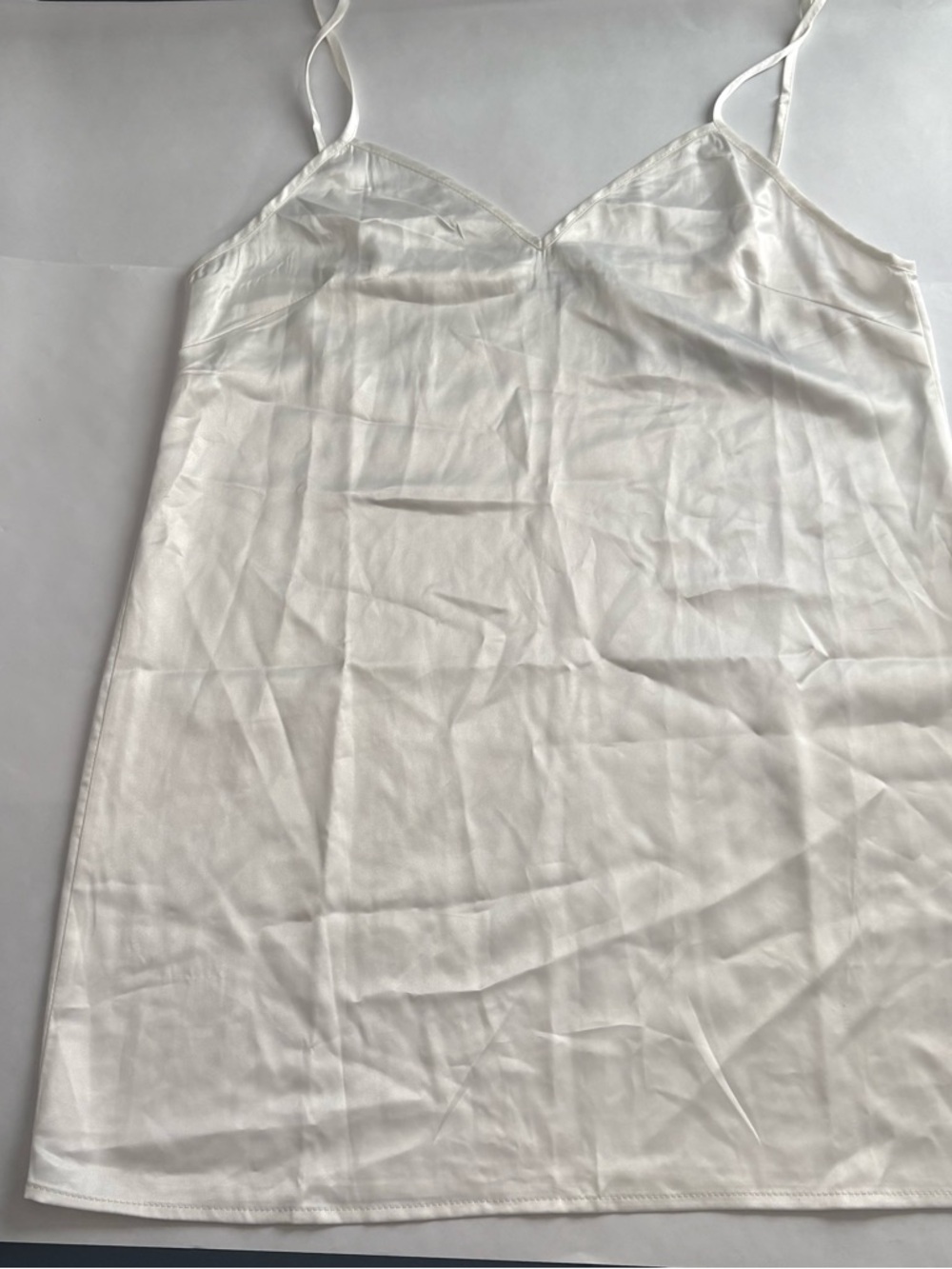 Lulu's White Satin Slip Dress